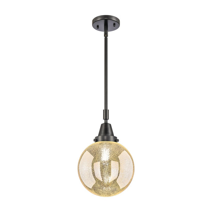 Innovations Caden Beacon 1Lt 8" Stem Mini Pendant, Black/MC - 447-1S-BK-G208-8