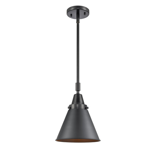 Innovations Appalachian 8in 1-Light Mini Pendant | Industrial Matte Black and Matte Black Metal | Kitchen Island | Model 447-1S-BK-M13-BK-LED