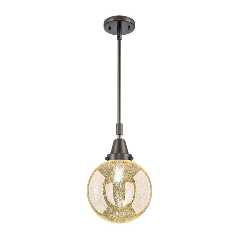 Innovations Caden Beacon 1Lt 8" Stem Mini Pendant, Bronze/MC - 447-1S-OB-G208-8