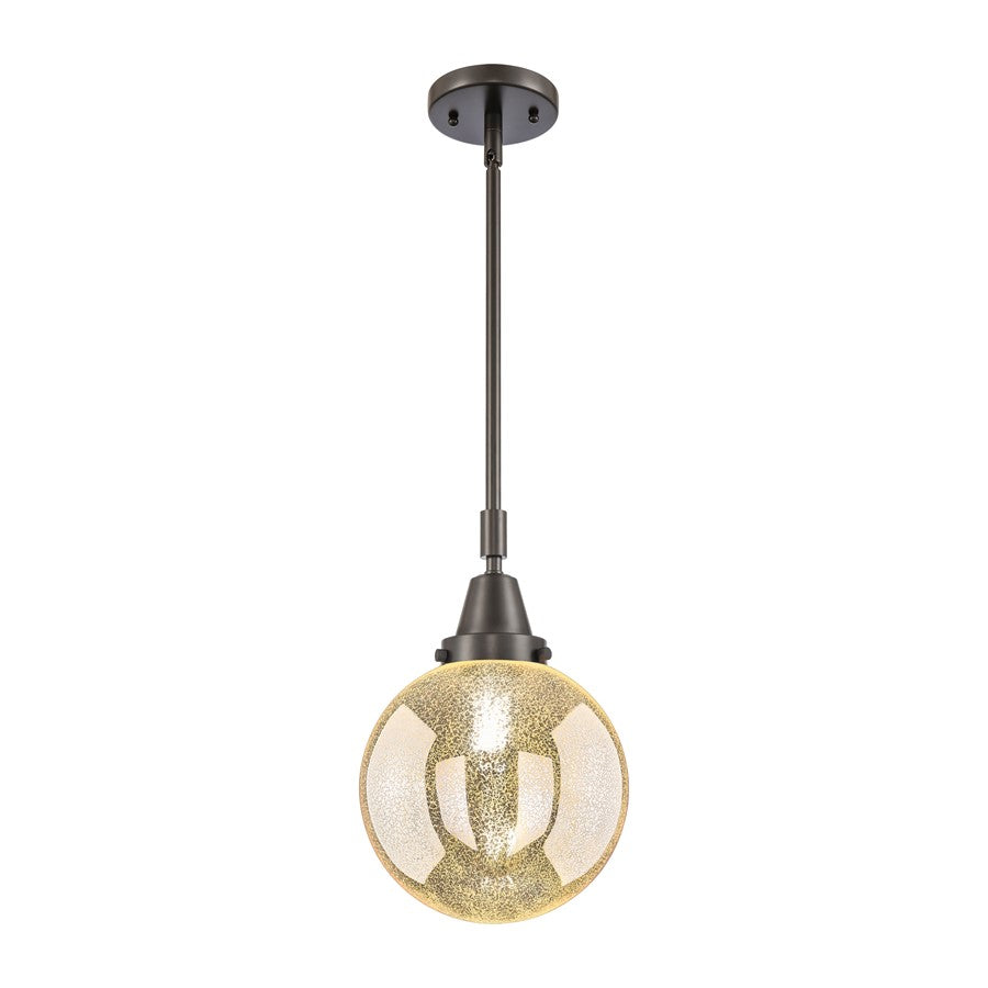 Innovations Caden Beacon 1Lt 8" Stem Mini Pendant, Bronze/MC - 447-1S-OB-G208-8