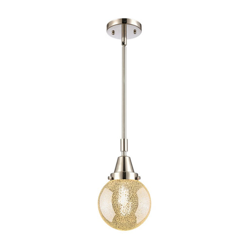 Innovations Caden Beacon 1Lt 6" Stem Mini Pendant, PN/Mercury - 447-1S-PN-G208-6
