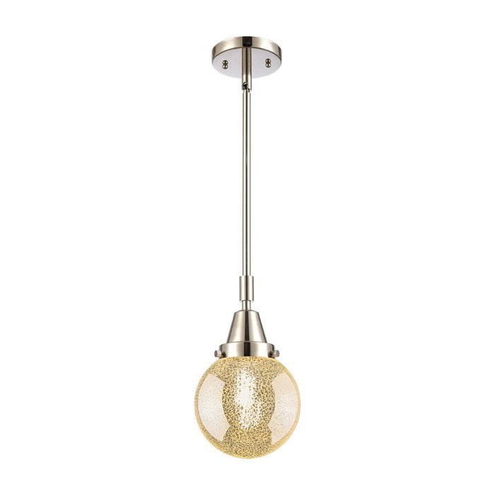 Innovations Caden Beacon 1Lt 6" Stem Mini Pendant, PN/Mercury - 447-1S-PN-G208-6