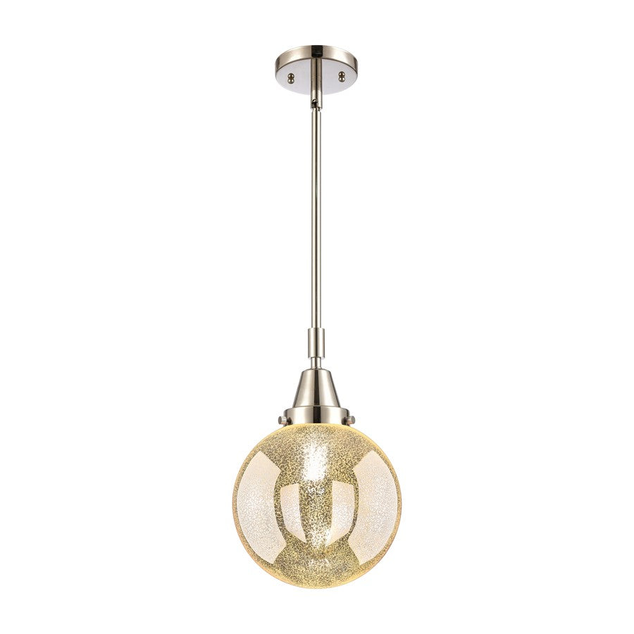 Innovations Caden Beacon 1Lt 8" Stem Mini Pendant, PN/MC - 447-1S-PN-G208-8