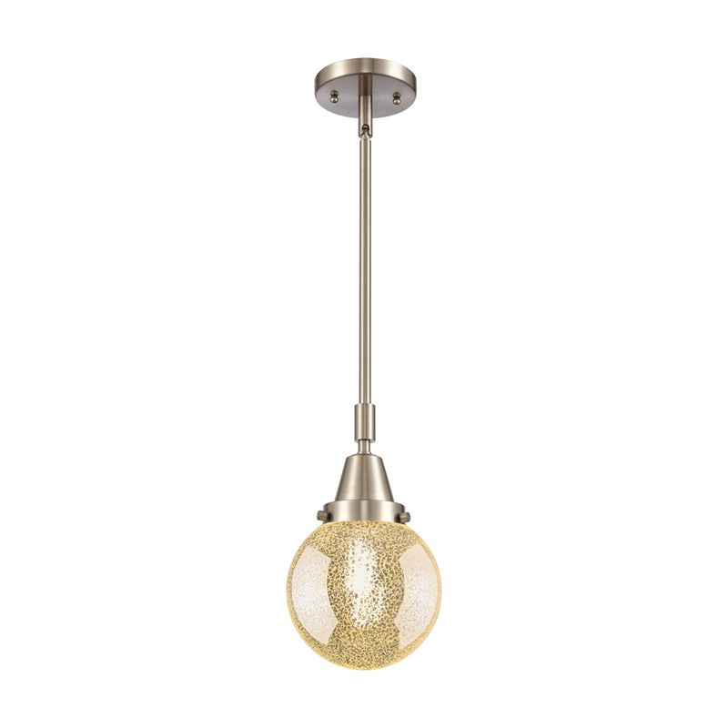 Innovations Caden Beacon 1Lt 6" Stem Mini Pendant, SN/Mercury - 447-1S-SN-G208-6
