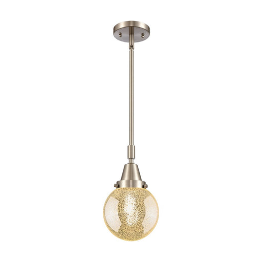 Innovations Caden Beacon 1Lt 6" Stem Mini Pendant, SN/Mercury - 447-1S-SN-G208-6
