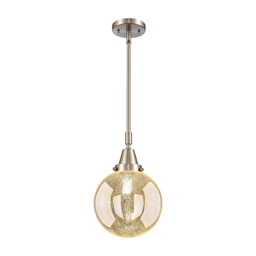 Innovations Caden Beacon 1Lt 8" Stem Mini Pendant, SN/MC - 447-1S-SN-G208-8