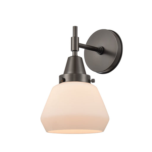Innovations Fulton 7in 1-Light Wall Sconce | Retro Oil Rubbed Bronze and Matte White Glass | Kitchen & Hallway Accent | Model 447-1W-OB-G171