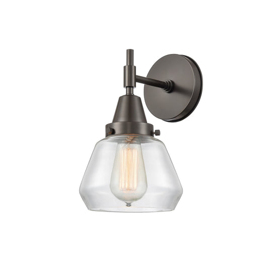 Innovations Fulton 7in 1-Light Wall Sconce | Retro Oil Rubbed Bronze and Clear Glass | Kitchen & Hallway Accent | Model 447-1W-OB-G172