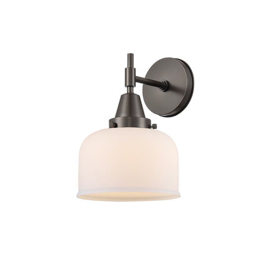 Innovations Caden 8in 1-Light Wall Sconce | Retro Industrial Oil Rubbed Bronze and Matte White Glass | Bedroom & Hallway Accent | Model 447-1W-OB-G71
