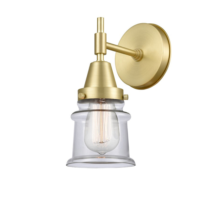 Innovations Canton 1 Light Sconce, Satin Gold/Clear - 447-1W-SG-G182S
