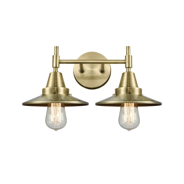 Innovations Railroad 2 Light Bath Vanity Light, Antique Brass - 447-2W-AB-M4-AB