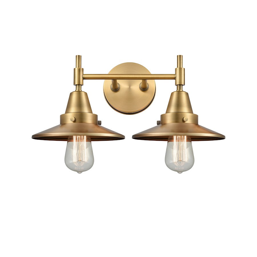 Innovations Railroad 2 Light Bath Vanity Light, Brushed Brass - 447-2W-BB-M4-BB