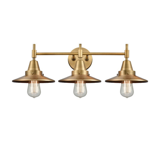 Innovations Railroad 3 Light Bath Vanity Light, Brushed Brass - 447-3W-BB-M4-BB