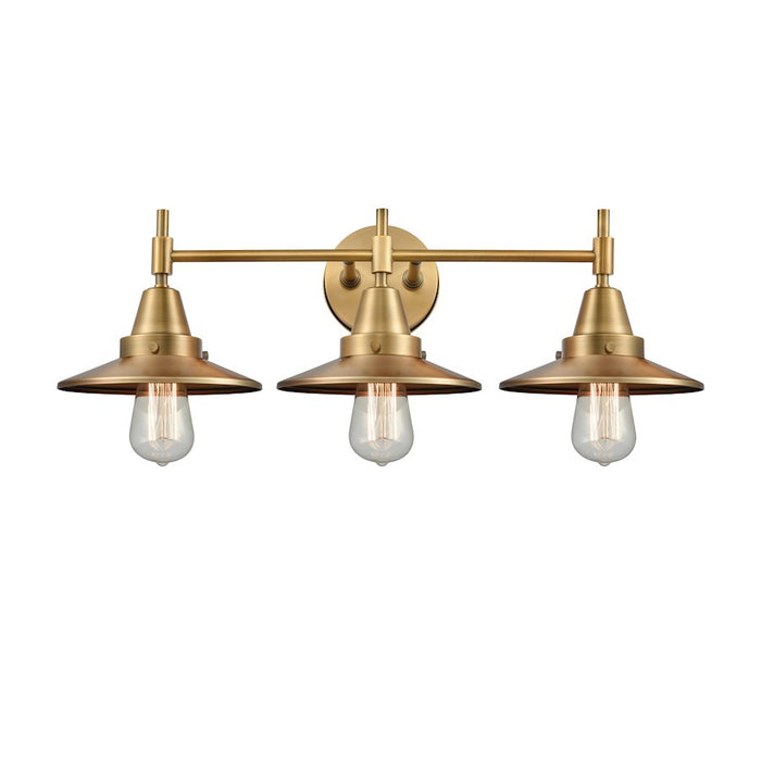 Innovations Railroad 3 Light Bath Vanity Light, Brushed Brass - 447-3W-BB-M4-BB