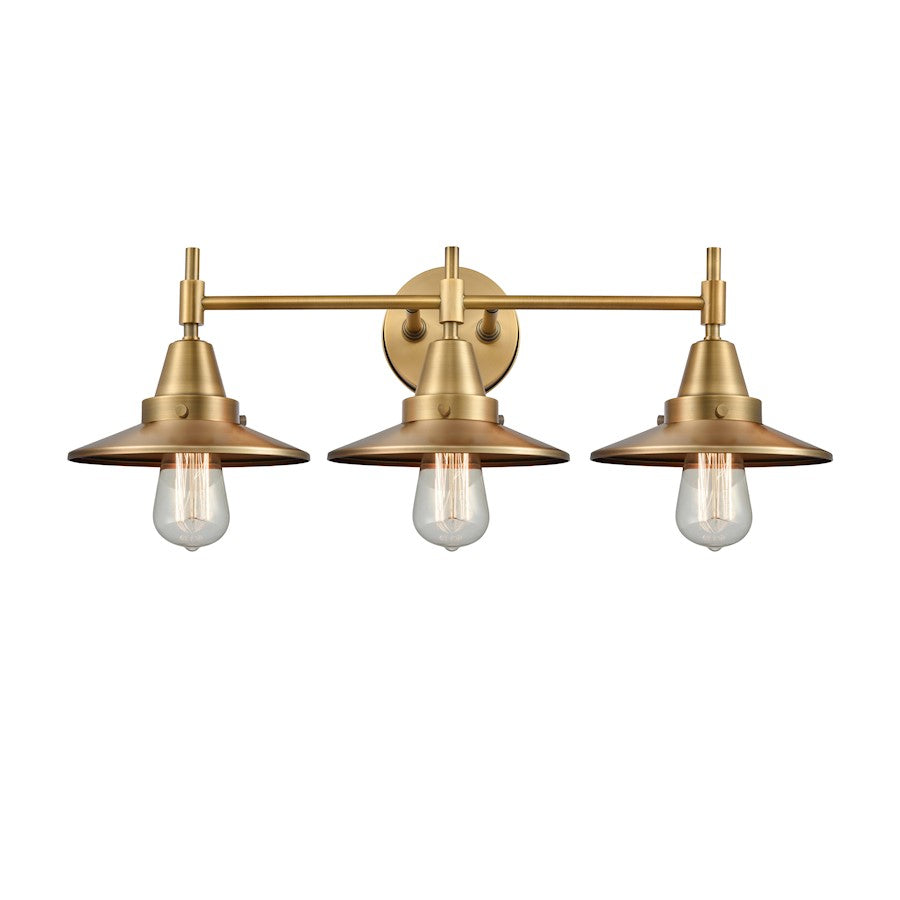 Innovations Railroad 3 Light Bath Vanity Light, Brushed Brass - 447-3W-BB-M4-BB