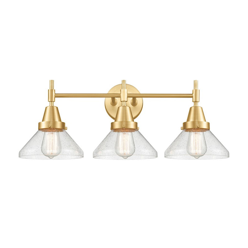 Innovations Caden 3 Light Bath Vanity Light, Satin Gold/Seedy - 447-3W-SG-G4474