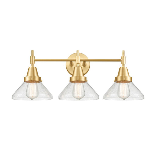 Innovations Caden 3 Light Bath Vanity Light, Satin Gold/Seedy - 447-3W-SG-G4474