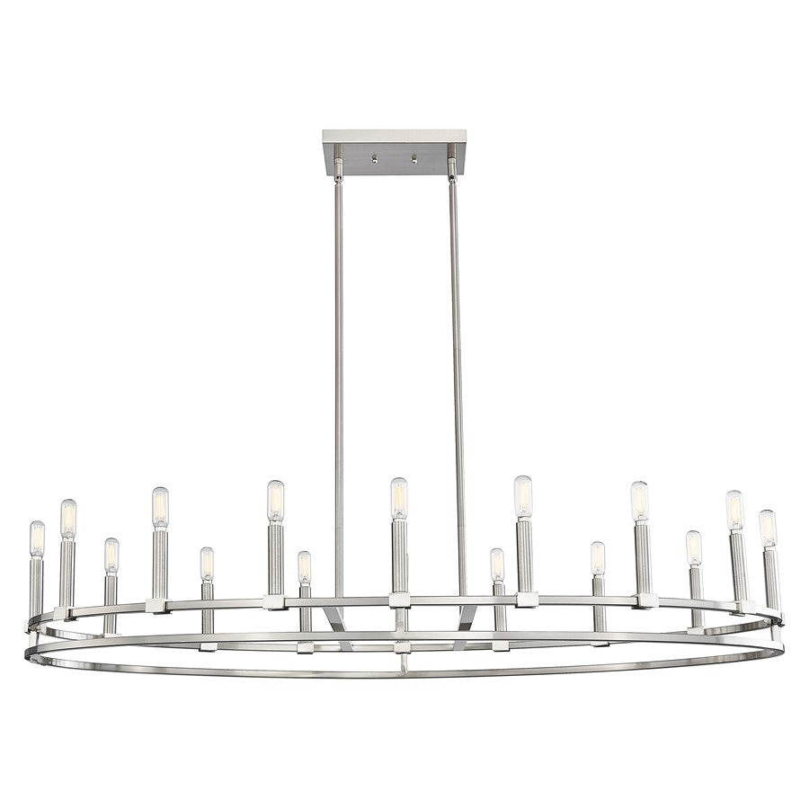 Innovations Lexington 16Lt 48" Stem Chandelier, Satin Nickel - 449-16CR-SN