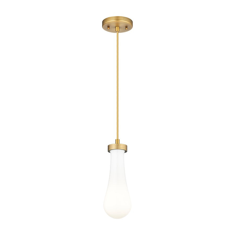 Innovations Owego 1Lt 4" Cord Pendant, BB/Gloss White - 451-1P-BB-G451-4GWH