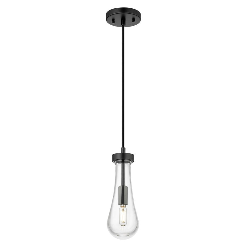 Innovations Owego 1Lt 4" Cord Pendant, Black/Clear Glass - 451-1P-BK-G451-4CL