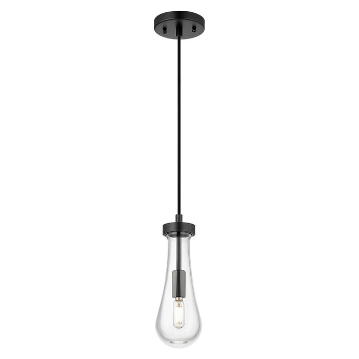 Innovations Owego 1Lt 4" Cord Pendant, Black/Clear Glass - 451-1P-BK-G451-4CL