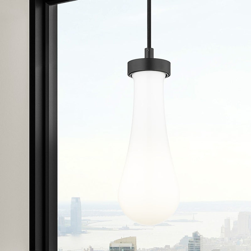 Innovations Owego 1Lt 4" Cord Pendant, Black/Gloss White