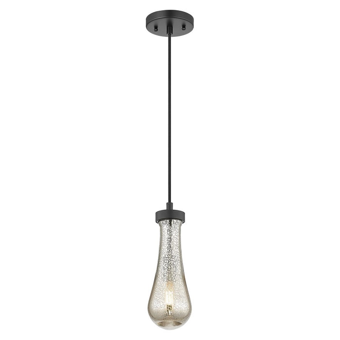 Innovations Owego 1Lt 4" Cord Pendant, Black/Mercury Glass - 451-1P-BK-G451-4ME