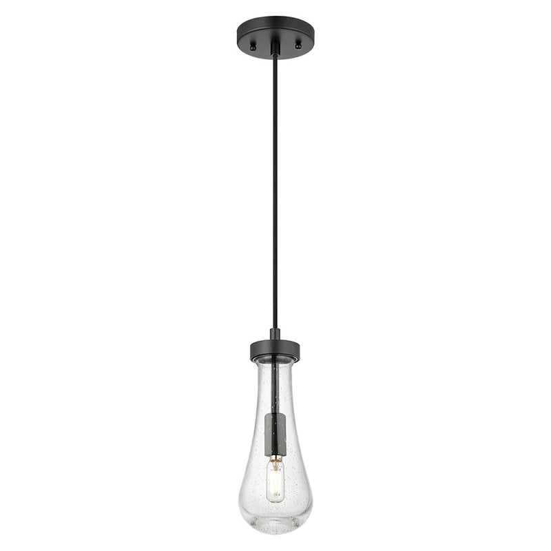 Innovations Owego 1Lt 4" Cord Pendant, Black/Seedy Glass - 451-1P-BK-G451-4SDY