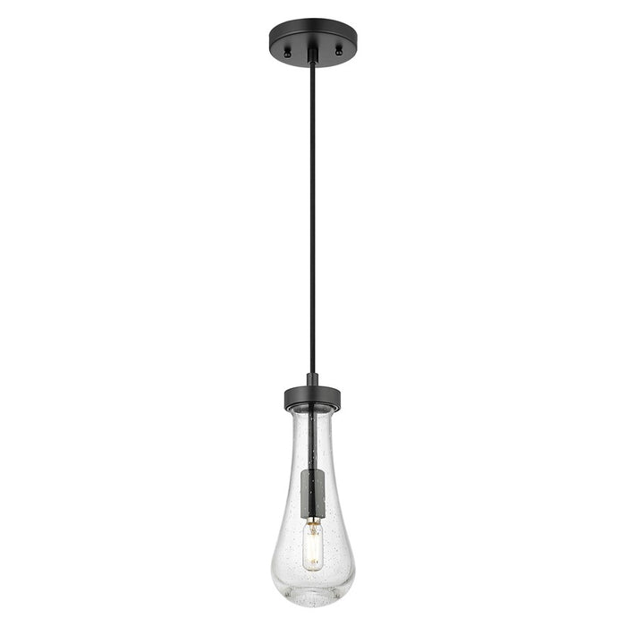 Innovations Owego 1Lt 4" Cord Pendant, Black/Seedy Glass - 451-1P-BK-G451-4SDY