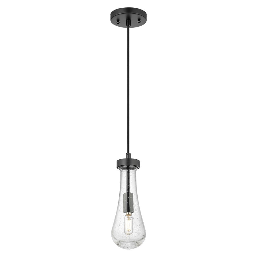 Innovations Owego 1Lt 4" Cord Pendant, Black/Seedy Glass - 451-1P-BK-G451-4SDY