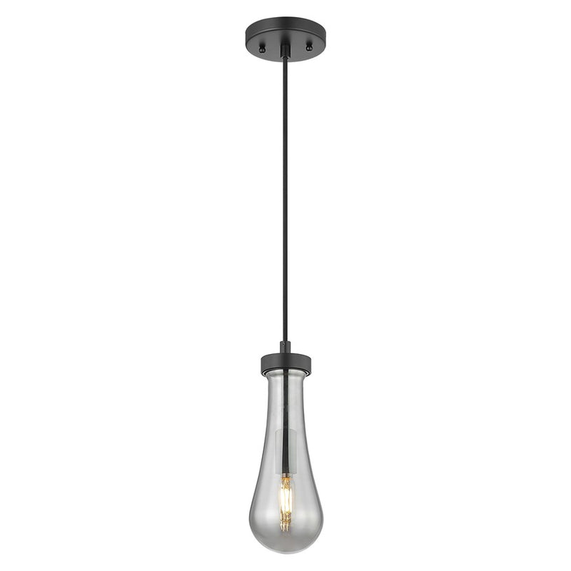 Innovations Owego 1Lt 4" Cord Pendant, Black/Smoke Glass - 451-1P-BK-G451-4SM