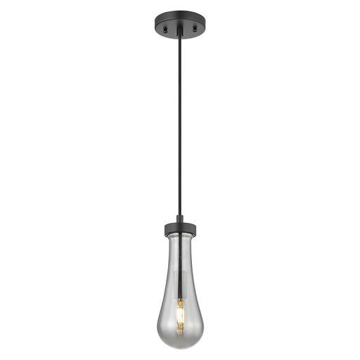 Innovations Owego 1Lt 4" Cord Pendant, Black/Smoke Glass - 451-1P-BK-G451-4SM