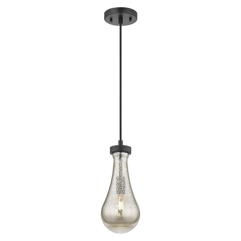 Innovations Owego 1Lt 5" Cord Pendant, Black/Mercury Glass - 451-1P-BK-G451-5ME