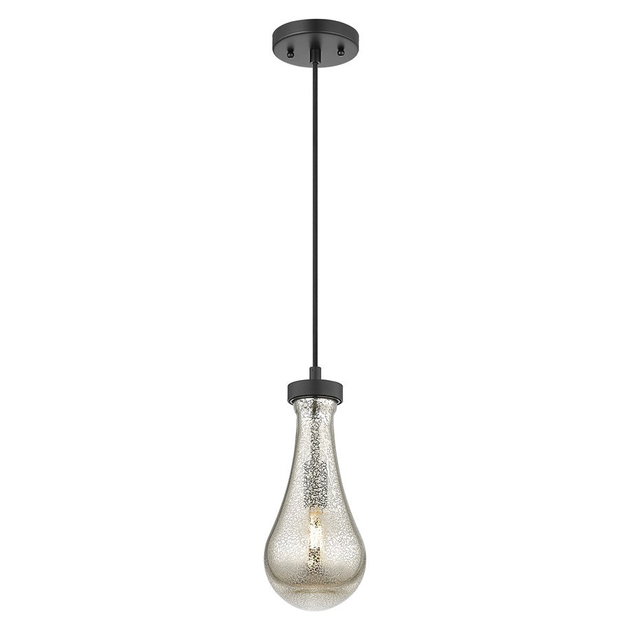 Innovations Owego 1Lt 5" Cord Pendant, Black/Mercury Glass - 451-1P-BK-G451-5ME