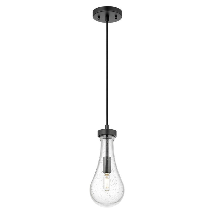 Innovations Owego 1Lt 5" Cord Pendant, Black/Seedy Glass - 451-1P-BK-G451-5SDY