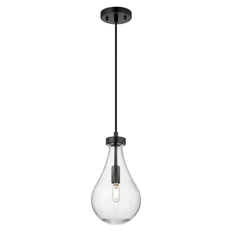 Innovations Owego 1Lt 7" Cord Pendant, Black/Clear Glass - 451-1P-BK-G451-7CL