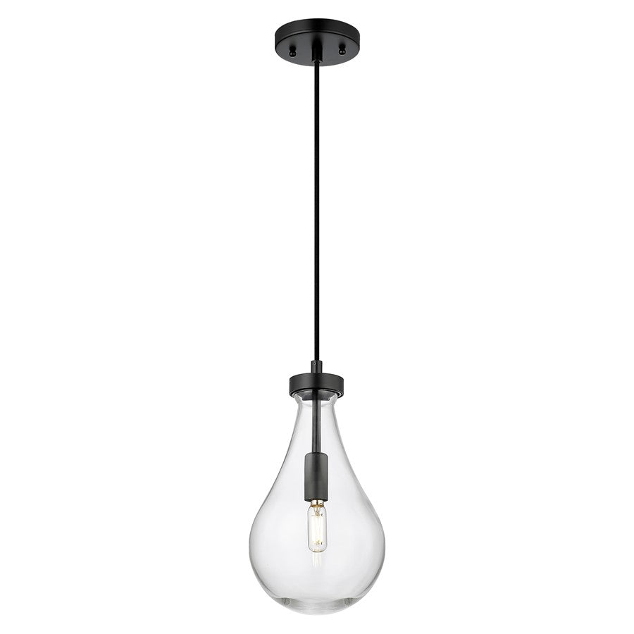 Innovations Owego 1Lt 7" Cord Pendant, Black/Clear Glass - 451-1P-BK-G451-7CL