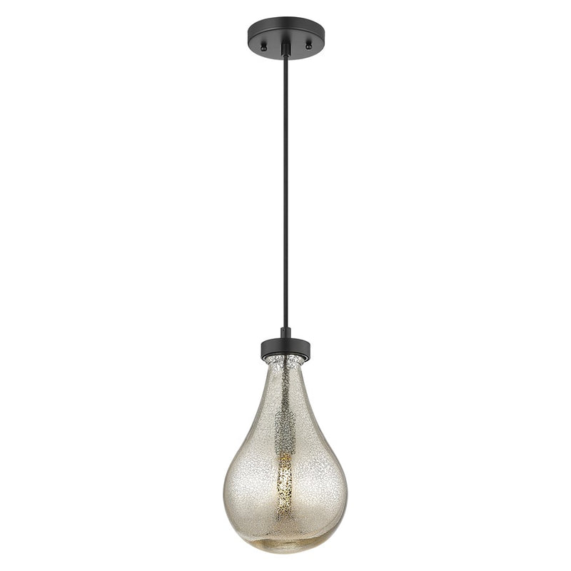 Innovations Owego 1Lt 7" Cord Pendant, Black/Mercury Glass - 451-1P-BK-G451-7ME