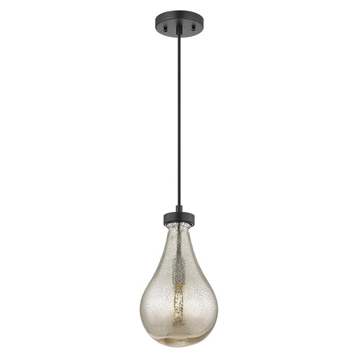 Innovations Owego 1Lt 7" Cord Pendant, Black/Mercury Glass - 451-1P-BK-G451-7ME