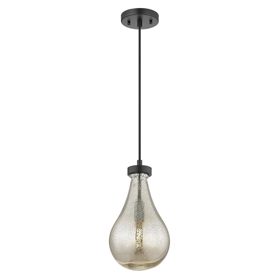 Innovations Owego 1Lt 7" Cord Pendant, Black/Mercury Glass - 451-1P-BK-G451-7ME