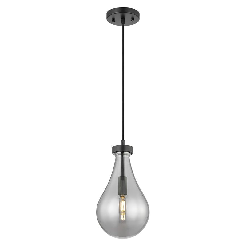 Innovations Owego 1Lt 7" Cord Pendant, Black/Smoke Glass - 451-1P-BK-G451-7SM