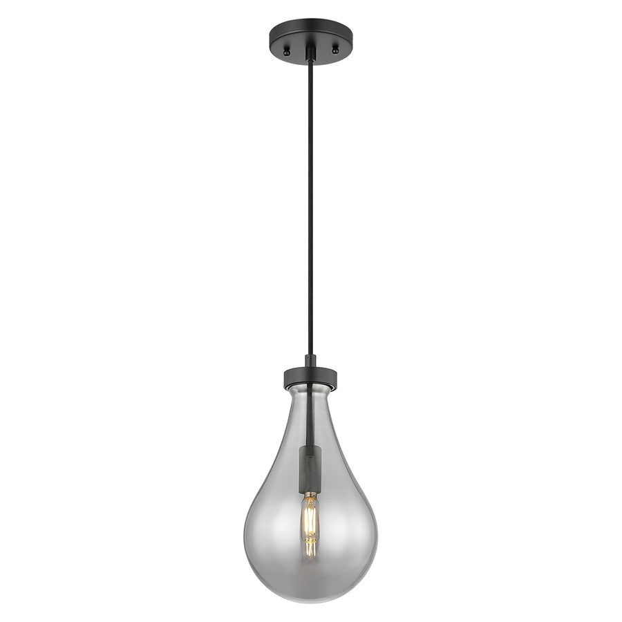 Innovations Owego 1Lt 7" Cord Pendant, Black/Smoke Glass - 451-1P-BK-G451-7SM