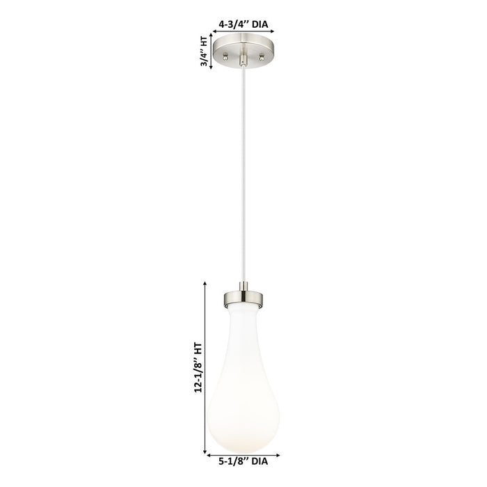 Innovations Owego 1Lt 5" Cord Pendant, CBZ/Gloss White