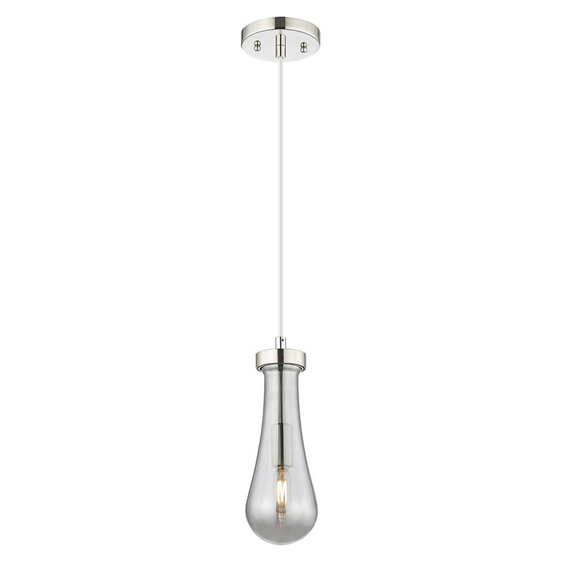 Innovations Owego 4" Cord Pendant, PN/Smoke Glass - 451-1P-PN-G451-4SM