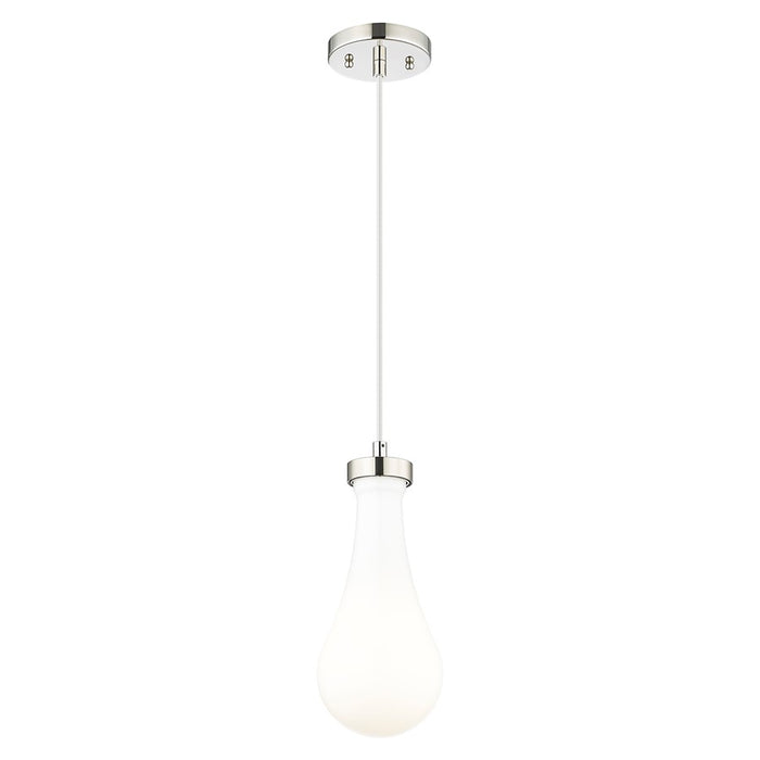 Innovations Owego 5" Cord Pendant, PN/White Glass - 451-1P-PN-G451-5GWH