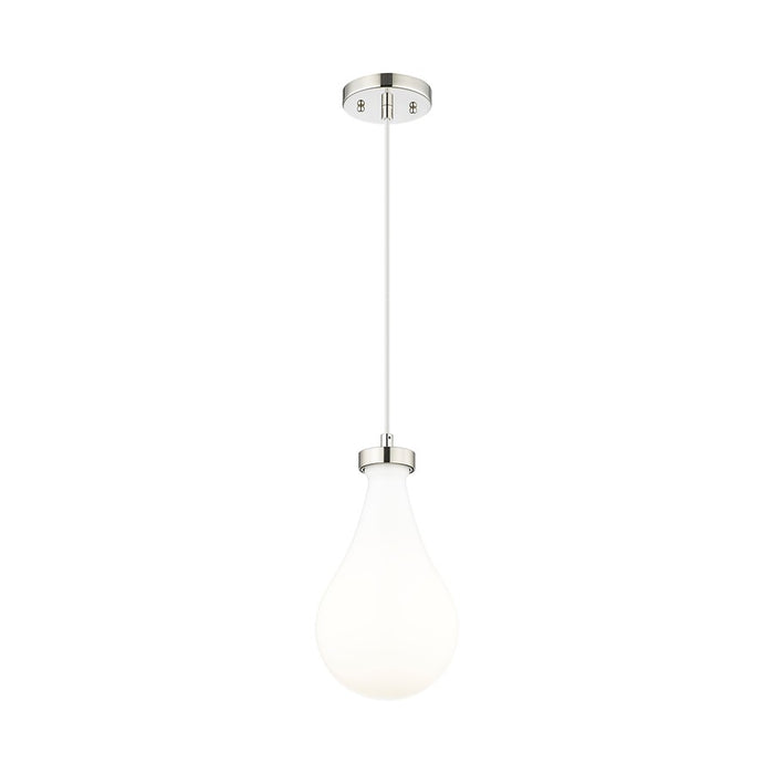 Innovations Owego 1Lt 7" Cord Pendant, PN/Gloss White - 451-1P-PN-G451-7GWH