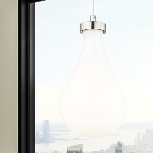 Innovations Owego 1Lt 7" Cord Pendant, Polished Nickel/Gloss White