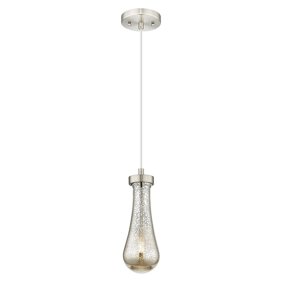 Innovations Owego 4" Cord Pendant, SN/Merc Glass - 451-1P-SN-G451-4ME