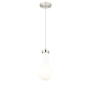 Innovations Owego 1Lt 5" Cord Pendant, SN/Gloss White - 451-1P-SN-G451-5GWH