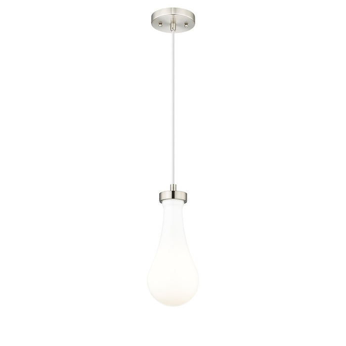 Innovations Owego 1Lt 5" Cord Pendant, SN/Gloss White - 451-1P-SN-G451-5GWH